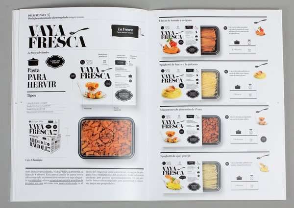  Catalogue thực phẩm thường sử dụng gam màu trắng, đen